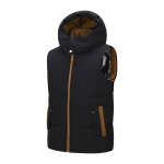 Doudoune sans manches homme  capuche amovible automne hiver casual veste chaude couleur contraste avec ...