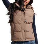 Doudoune sans manche marron femme superdry everest