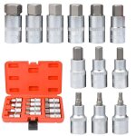 Douille allen lot de 12 douilles � choc hexagonales?coffret douille 1 / 2 jeu de douilles hexagonales ...