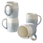 Tasses � caf� - dowan - lot de 4 - porcelaine - 410 ml - bleu et blanc