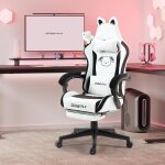 Dowinx chaise de jeu dition chien mignon cuir pu repose - pieds motif chien blanc