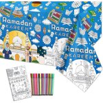 Nappe � colorier - dpkow - ramadan - 180 x 120 cm - multicolore - �ducatif et cr�atif