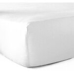 Drap - housse 100% coton 57 fils blanc 120 x 190 cm - bonnet 30 cm Drap - housse 100% coton 57 fils blanc 120 x 190 cm - bonnet 30 cm