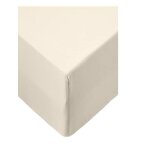Drap housse 100 % coton 57 fils / cm2 - 90 x 190 cm - beige Drap housse 100 % coton 57 fils / cm2 - 90 x 190 cm - beige