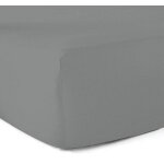 Drap - housse 100% coton 57 fils gris 120 x 190 cm - bonnet 30 cm Drap - housse 100% coton 57 fils gris 120 x 190 cm - bonnet 30 cm