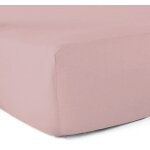 Drap - housse 100% coton 57 fils rose poudr� - 180 x 200 cm - bonnet 30 cm