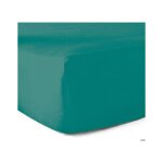 Drap - housse 100% coton 57 fils vert turquoise - 80 x 200 cm - bonnet 30 cm