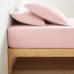 Drap housse - 100% coton - rose - 90 x 190 cm - bonnet 25 cm - lavable en machine Drap housse - 100% coton - rose - 90 x 190 cm - bonnet 25 cm - lavable en machine