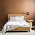 Drap housse 150x200cm satin blanc bonnet 30 cm motif drap de lit soie drap - housse 150 x 200cm uni lisse ...