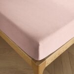 Drap housse 160 x 200 cm bonnet 30 cm pr�mium pour lit 2 places - pr�mium rose drag�e