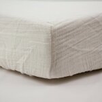 Drap housse 70x140 cm Écru - drap housse bébé en gaze de coton Drap housse 70x140 cm Écru - drap housse bébé en gaze de coton