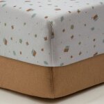 Drap - housse 70x140 cm - lot de 2 - coton petites maisons / noix de pécan Drap - housse 70x140 cm - lot de 2 - coton petites maisons / noix de pécan