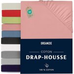 - drap housse - 80x160 - 100% jersey coton certifi oeko tex - rose - drap housse 80x160 enfant rose80 ...