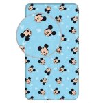 Disney - drap housse en coton mickey - bleu - 90 x 200 cm
