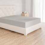 Drap - housse - basics - 180 x 200 cm - microfibre - �lastique tout autour - gris clair