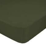 Drap - housse - basic - 90x200 cm - coton - olive verte - lavable en machine