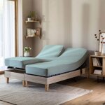 Drap housse cladon pour lit articul jersey extensible 2x80x200 - vert deau - terre de nuit
