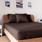 Drap housse en coton 120 * 200 cm brun - - drap housse - - marron marron brun yyv