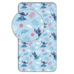 Drap - housse - jerry fabrics - lilo et stitch - 90 x 200 cm - 100% coton - bleu