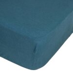 Drap - housse linah lin lavé bleu canard 160x200cm - atmosphera createur dinterieur Drap - housse linah lin lavé bleu canard 160x200cm - atmosphera createur dinterieur