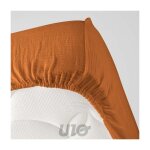 Drap housse - douceur dint�rieur - gaze de coton - 200x160cm - marron