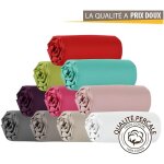 Drap housse - 90 x 190 cm - percale - 78 fils - uni - terracotta Drap housse - 90 x 190 cm - percale - 78 fils - uni - terracotta