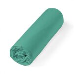 Drap housse en percale de coton bonnet 30 cm 160x200 cm celadon Drap housse en percale de coton bonnet 30 cm 160x200 cm celadon
