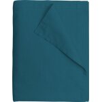 Drap plat 240x300 cm bleu canard - 100% coton 57 fils