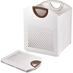 Dre - blanc 32x22x38cm panier a linge pliable 27l plastique mat�riel montage mural corbeille a linge ...