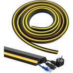 Dre - cache c�ble sol autocollant 400 cm - goulotte de passage de c�ble pvc flexible noir - pour bureau ...