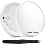 Dre - miroir grossissant x30 avec support ventouse et pince � �piler id�al maquillage soin peau sourcils ...