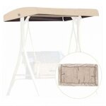 Dre - toile de rechange beige pour balancelle 3 places housse impermeable protection uv pour jardin terrasse ...
