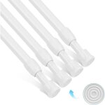 Dre - tringle � rideaux extensible lot de 4 30 - 50 cm blanche en fer et tpr fixation par tension