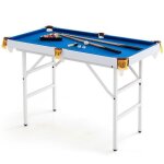 Dreamade 122 cm table de billard pliante avec accessoires mini jeu de table portable pour enfants et ...