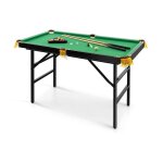 Dreamade 122 cm table de billard pliante avec accessoires mini jeu de table portable pour enfants et ...