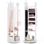 Dreamade armoire  bijoux 3 - en - 1 pour enfants armoire pivotante  360 avec miroir de pleine longueur ...