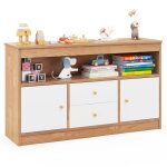 Dreamade bibliothèque en bois enfants meuble de rangement de jouets avec plateau spacieux compartiment ... Dreamade bibliothèque en bois enfants meuble de rangement de jouets avec plateau spacieux compartiment ...