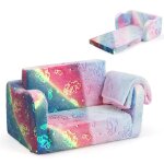 Dreamade canap� avec couverture enfants canap� pliable 2 en 1 convertible brille dans le noir fauteuil ...