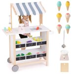 Dreamade chariot de crme glace enfants avec 6 jouets  cnestand de marchand enfants en bois avec etagre ...