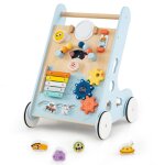 Dreamade chariot de marche en bois b�b�trotteur b�b� montessori avec miroir & espace de rangement&jouet ...