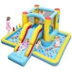 Dreamade château gonflable enfants avec toboggan zone de saut tunnel panier de basket fosse a balles ... Dreamade château gonflable enfants avec toboggan zone de saut tunnel panier de basket fosse a balles ...