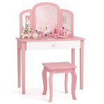 Dreamade coiffeuse enfants 2 en 1 avec tabouret miroir pliable amovible kit anti - basculement jouets ... Dreamade coiffeuse enfants 2 en 1 avec tabouret miroir pliable amovible kit anti - basculement jouets ...