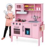 Dreamade cuisine enfants avec 20accessoires micro - ondes hotte aspirante plaques de cuisson evier de ...
