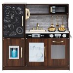 Dreamade cuisine enfant en bois cuisine de jeu avec tableau noir tlphone cuisinires lave - vaisselle ...