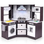 Dreamade cuisine enfant avec micro - ondes cuisinire lectronique cuisine dangle en bois avec effets ...