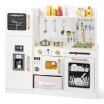 Dreamade cuisine enfants avec tableau noir four micro - ondes et machine � gla�ons bouton et lumi�re ...