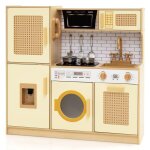 Dreamade cuisinire en bois pour enfants jeu de cuisine avec sons et lumires rels cuisinire distributeur ...