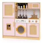 Dreamade cuisinire en bois pour enfants jeu de cuisine avec sons et lumires rels cuisinire distributeur ...