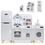 Dreamade ensemble de cuisine de jeu enfants lumires et sons machine  laver hotte aspirante machine ...