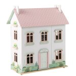 Dreamade maison de poupes avec meubles 3 niveaux toit bicolore panneau avant ouvrable cadeau enfants ...